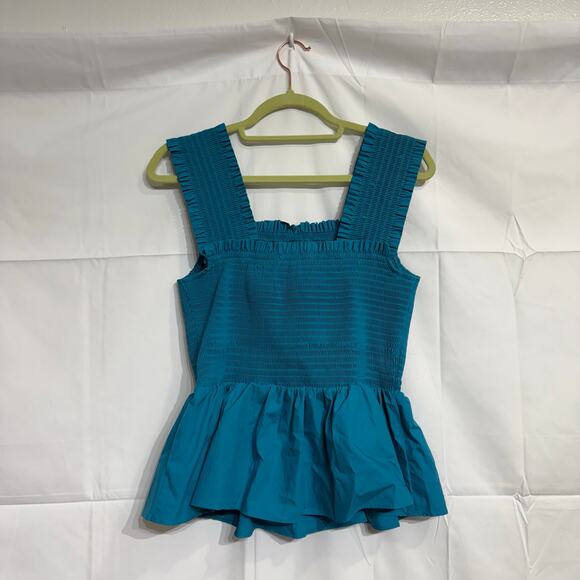 INC International Concepts Teal Smocked Peplum Top Sz M NWT - Picture 10 of 13